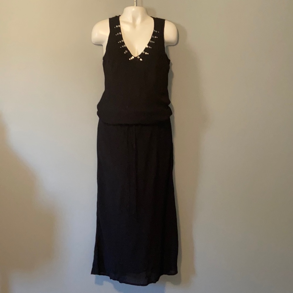 SM Chiffon Maternity Maxi Dress V-Neck Sequin Special Occassion
